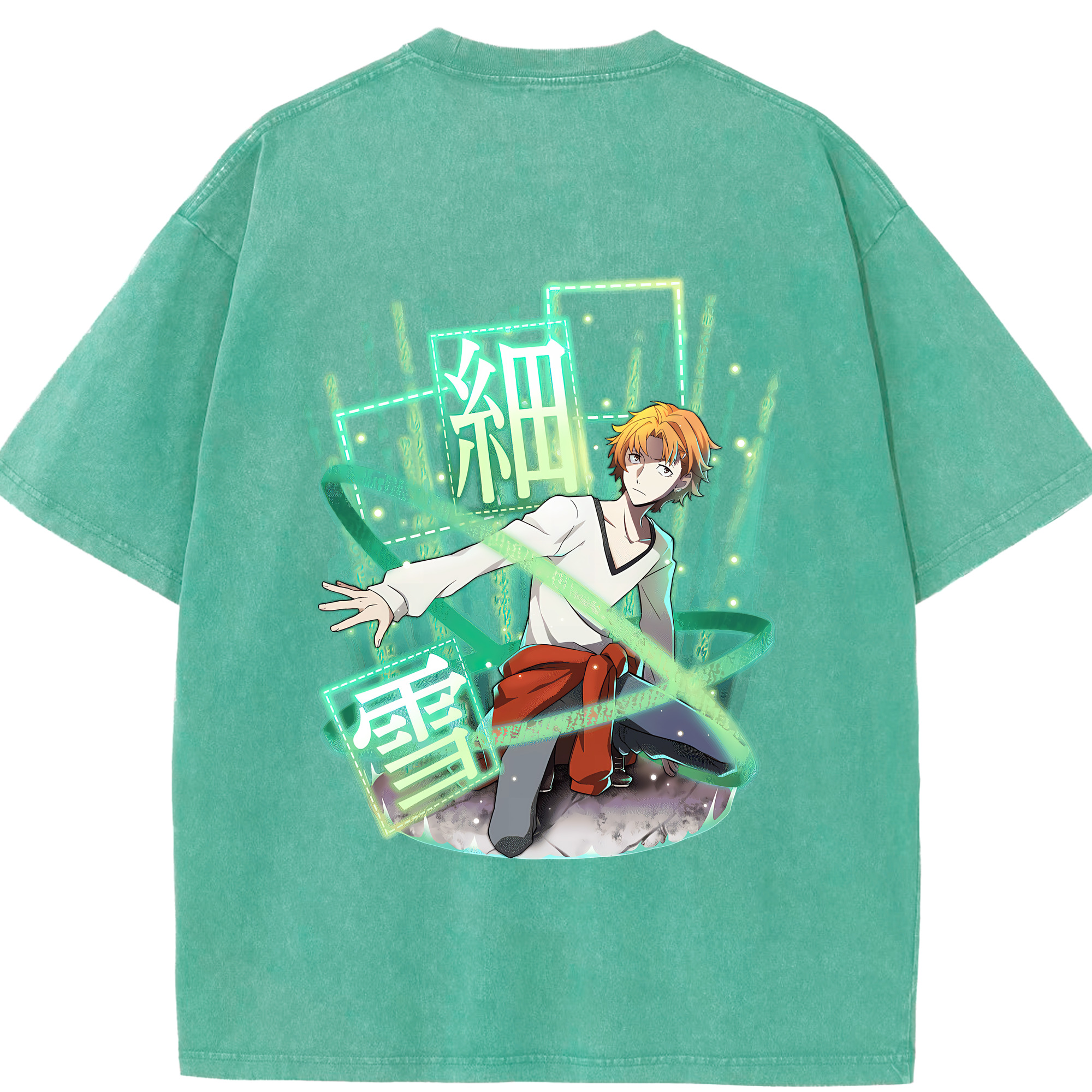 （画像用） 文豪ストレイドッグス Bungo Stray Dogs 綿100% ヴィンテージ風 半袖Tシャツ（背面プリント）